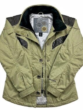 Vtg 90s Spyder Picabo Street Ski Jacket Sunflower Ladies US 10 Gorpcore Green